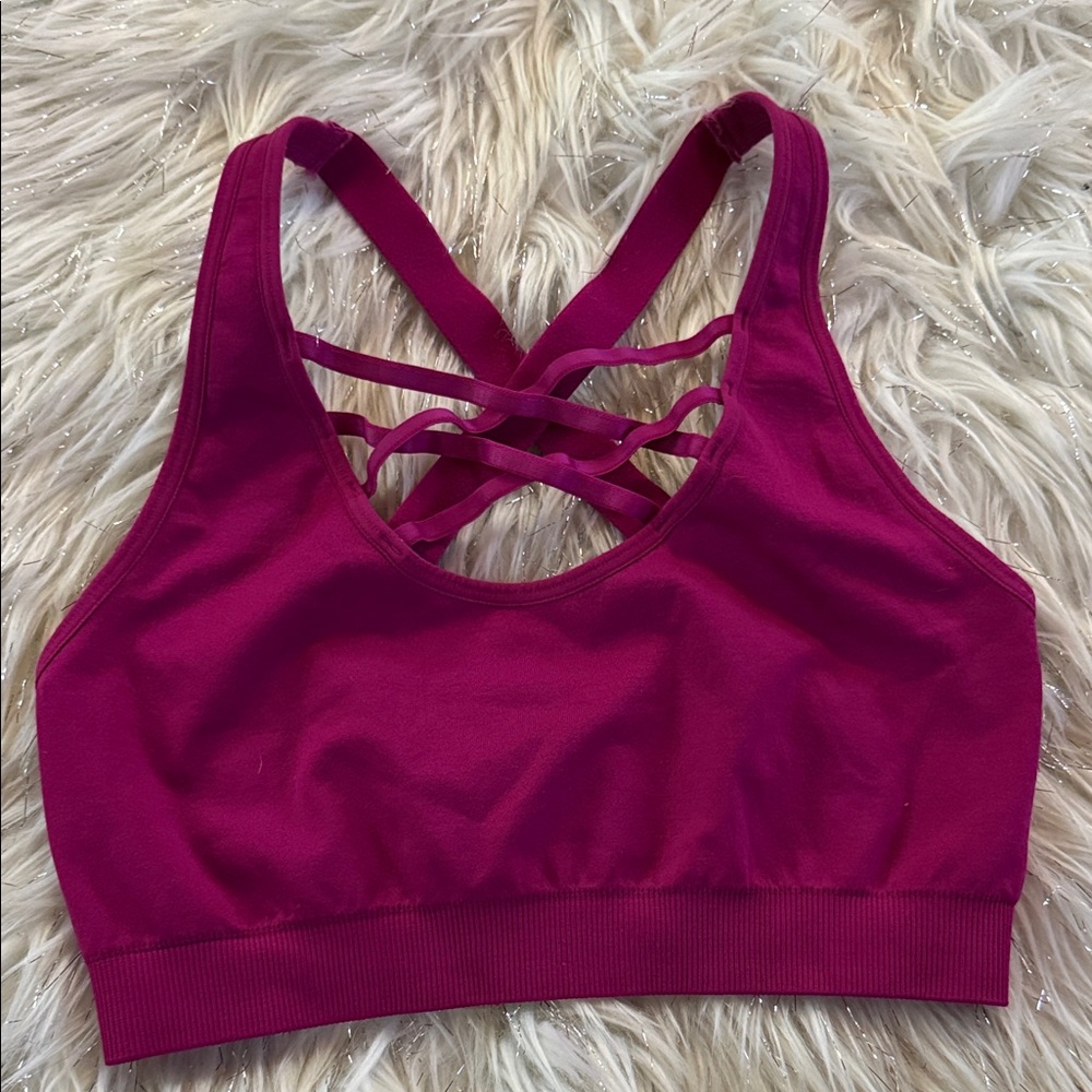 Women's Pink Strappy Sports Bra
